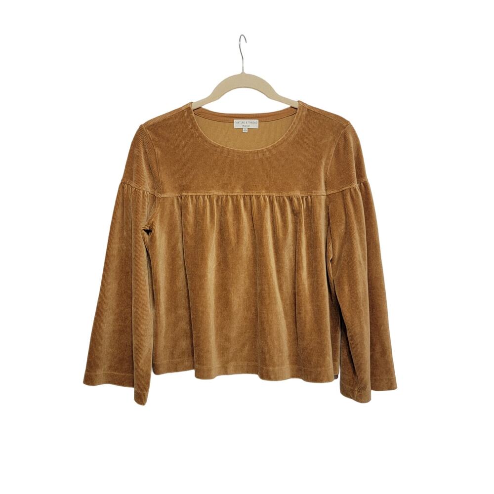 Madewell Tan Velvet Top